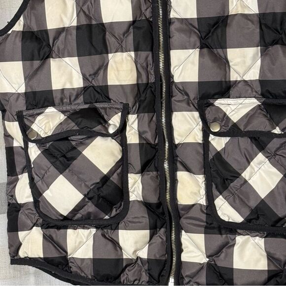 Woolrich duck down size XL Black and White Checkered Vest - Picture 3 of 7